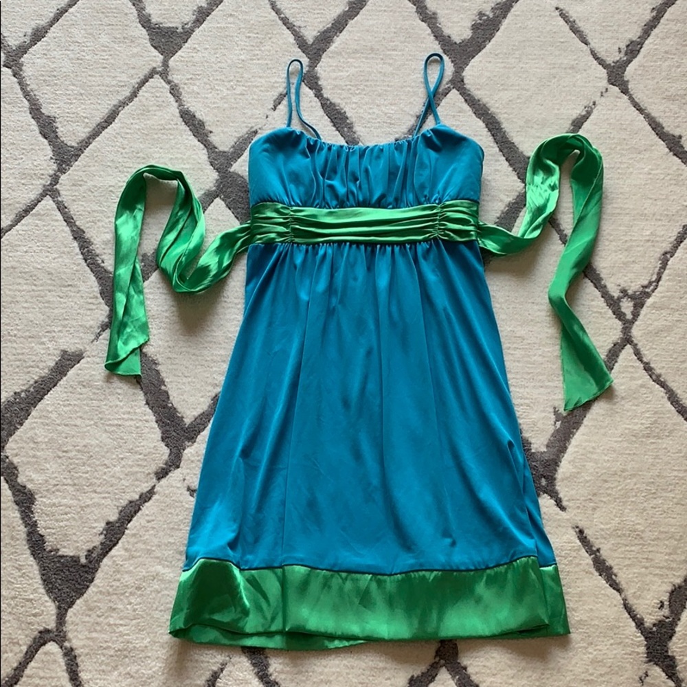 City Triangles blue/green spaghetti strap dress